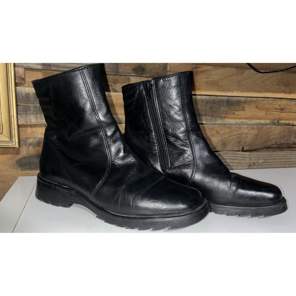 Blondo Women's Black Fleece‎ Lined Mid Calf Moto Boots Size 9 Side Zip